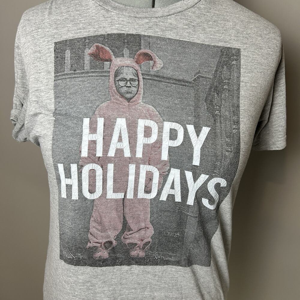 A Christmas Story Men's M Ralphie Bunny Suit Happy Holidays Adult T-Shirt Funny